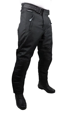 ROLEFF Textil-Motorradhose schwarz mit CE Protektoren & Thermofutter- Winter & Sommer