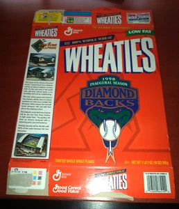 Caja de cereales Wheaties 1998 Arizona Diamondbacks temporada inaugural - Imagen 1 de 2