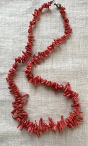 Vintage Sponge Coral Necklace – 20 in (Raw Graduated Chunky Beads) - Picture 1 of 5