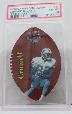 1998 Playoff Contenders Germane Crowell Leather Gold PSA 8 5/53 - Image 1 of 2