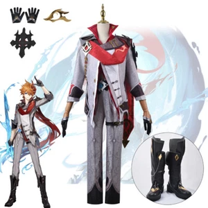 Game Anime Genshin Impact Tartaglia Cosplay Costume Wig Ajax Cos Clothing Outfit - Picture 1 of 18