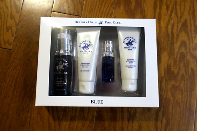 ❤️ POLO CLUB ❤️COLOGNE BLUE MEN 4pc. SET Original box DEODORANT BALM WASH SPRAY - Image 1 of 4