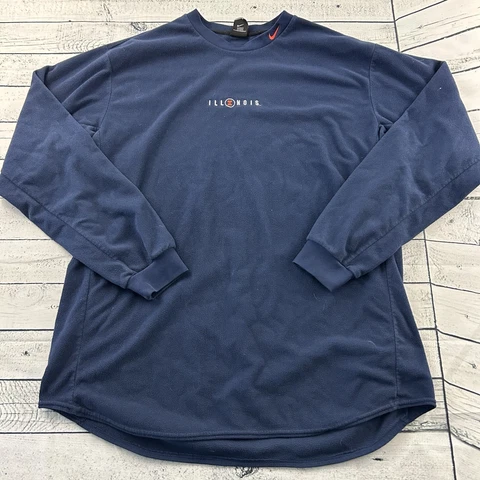 Vintage Nike Illinois University Fleece Pullover Crewneck Sweatshirt Men's XL Cover
