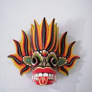 6' Sri Lankan Raksha Mask, Traditional devil mask wall dÃ©cor