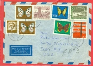 Butterfly  3 diff Semi-postal ++ Stamp of GERMANY used on  cover to USA - Picture 1 of 1