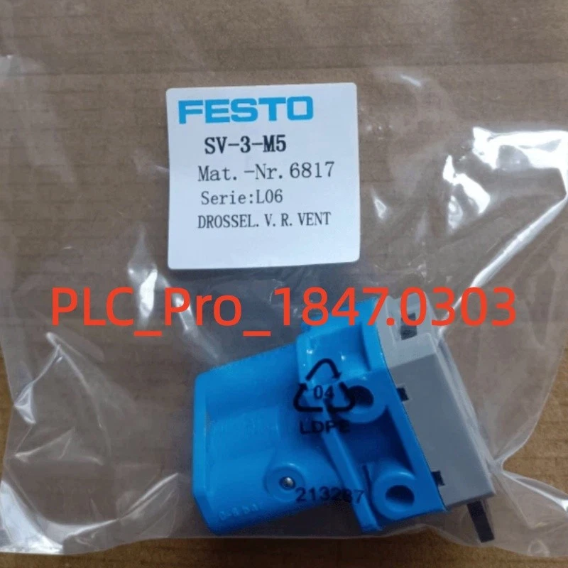 1PCS New FESTO SV-3-M5 front panel valve 6817 SV3M5  Fast delivery - image 1 of 4