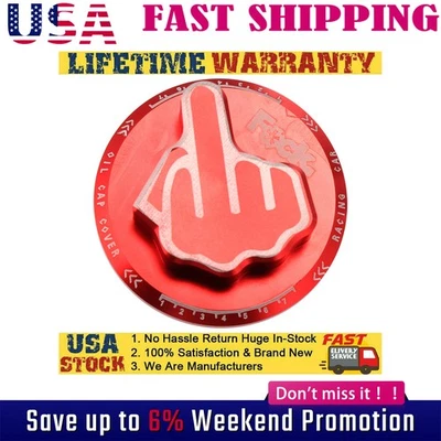 Screw-In Middle Finger Oil Filler Tank Cap Valve Trim Cover For Honda Acura S - Image 1 of 4
