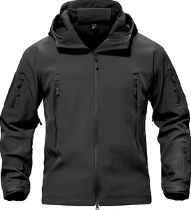 Chaqueta táctica para hombre Abrigo impermeable de caparazón suave forrado de lana con cremallera Chaqueta con capucha - Imagen 1 de 30