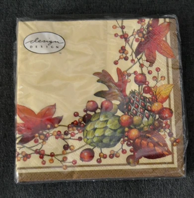 Servilletas de papel agridulces de colección bebidas hojas de otoño alcachofa paquete 20 nuevo en paquete 3 capas Foto 1 de 2