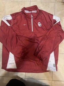 University Of Oklahoma Sooners Nike Storm Fit 1/4 Zip Pullover Size L READ - Picture 1 of 12