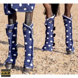 Dotty Fleece Boots by Supreme Products Set of 4 Travelling Stable Protect - Picture 1 of 17
