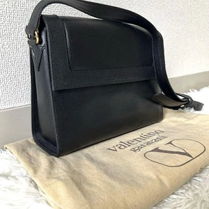 Valentino Garavani Shoulder Bag Purse Leather Black Authentic - Picture 1 of 24