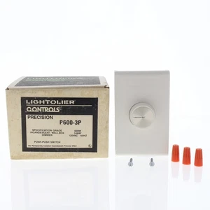 Lightolier P600-3P 3-fach Glühlampe Wallbox Dimmer Push On/Off 600W - Bild 1 von 6
