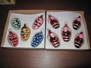 2 Boxes of Vintage Christmas Ornaments in Boxes - Santa Claus and Acorns. - Picture 1 of 11