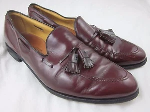 Allen Edmonds Grayson Tassel Loafers Dress Shoes Burgundy Leather Mens Size 14 C - Picture 1 of 12