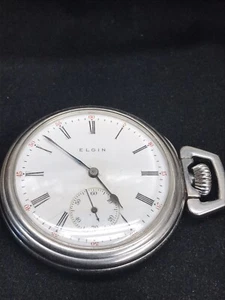 VINTAGE ELGIN 1908 SIDEWINDER 16S, 15J, GRADE 312 ROMAN NUMERALS RUNS GREAT USED - Picture 1 of 5