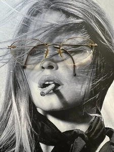 Gucci Vintage GG Gold Round Eyeglasses Frames Italy Designer - Picture 1 of 7