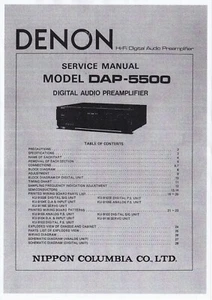 Manual de servicio instrucciones para Denon DAP-5500 - Imagen 1 de 1