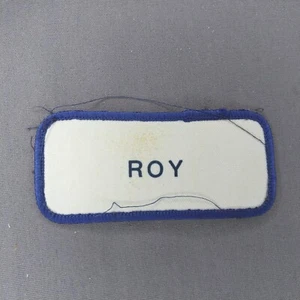 'Roy' 3.5" x 1.5" Printed Rectangle Blue Name Badge Sew On Patch - Picture 1 of 2