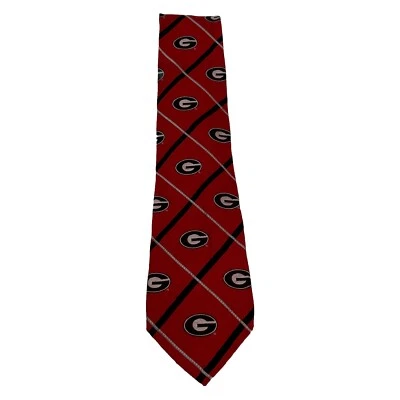 Georgia Bulldogs Silk Tie Men's Red Eagles Wings UGA 100% Silk - Image 1 of 4