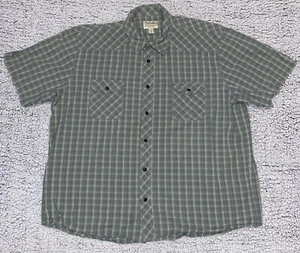 Cabela's Legendary Quality Men's SS Green Plaid Pearl Snap Button Up Size 2XL - Picture 1 of 7