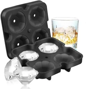 Silicone 3D Diamond ICE Cube Tray Maker Mold Whiskey Cocktails - Picture 1 of 7