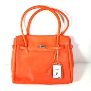 Vintage Besso Jelly PU Bag Orange Shoulder Purse NEW with Tags B-1423 - Picture 1 of 12