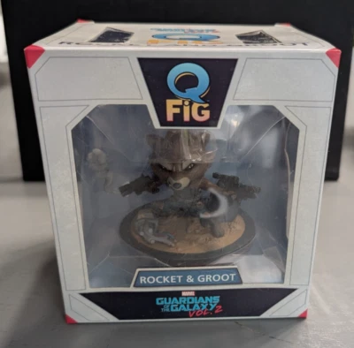 Q Fig Marvel Guardianes de la Galaxia Vol. 2 estatuillas Rocket Raccoon & Groot nuevas en caja Foto 1 de 4