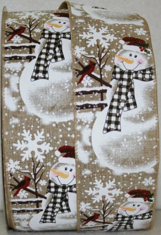 Cinta de Navidad Muñeco de Nieve 2 1/2" con Cable 5 Yardas Lino #94019 (Elige Color) Foto 1 de 1