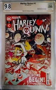HARLEY QUINN #1 PGX 9.8 KEY FIRST 1’ST SIGNATURE STEPHANIE PHILLIPS not CGC CBCS - Picture 1 of 3