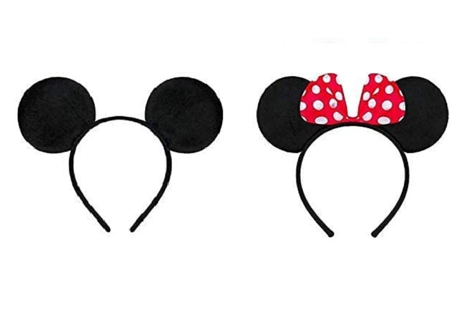 Mini Mickey Mouse Ears Cute Couples His & Hers Fancy Dress Headband Minnie Prop — 第 1/4 张图片