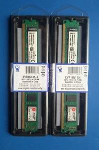 2X 4 GB 8GB DDR3 1600 MHz KINGSTON 2 BANCHI DI MEMORIA RAM 1,5V DIMM PC3 DESKTOP - Afbeelding 1 van 12