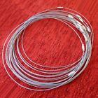 2pcs Memory Wire Choker Necklace Silver/Black Coated Stainless Steel Collar 