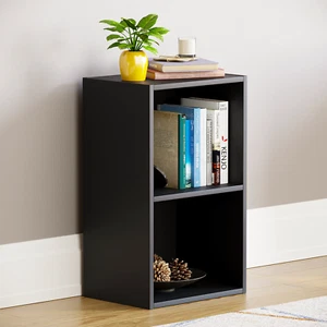 Oxford Bookcase 2 Tier Cube Shelf Storage Display Wood Stand Furniture Black - Picture 1 of 7