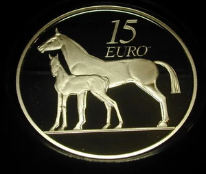 IRLAND 15 EURO SILBERMÜNZE PROOF. 2010. LIMITIERT. PFERD - Bild 1 von 5