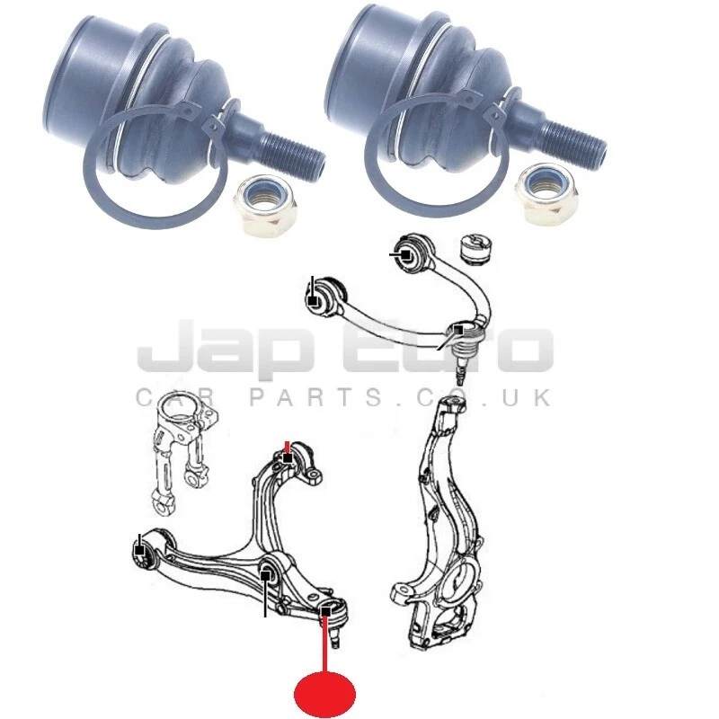 For Jeep Grand Cherokee Commander Lower Wishbone Control Arm Ball Joints X2 - Image 1 of 1