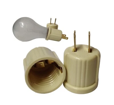 2 pk 110V 2 Prong Outlet to Socket Plug Standard Light Bulb Adapter  - Image 1 of 2