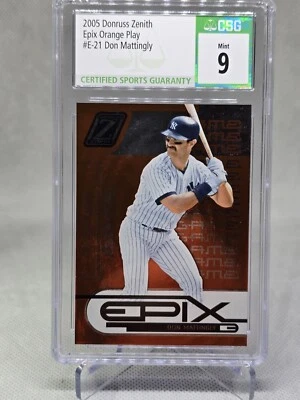 Zenith Epix Orange Play #21 2005 Don Mattingly 231/500 CSG 9 como nuevo Foto 1 de 2