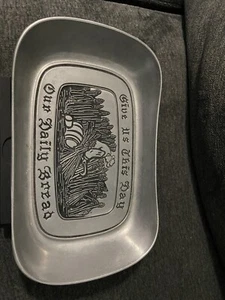 Vintage Wilton Give Us This Day Our Daily Bread Pewter Bread Plate Tray Made USA - Picture 1 of 4