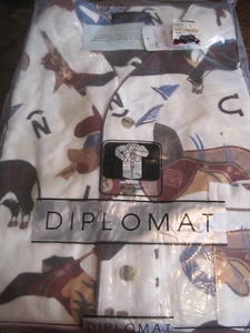 NOS VTG Unisex/Men Diplomat FLANNEL Nightgown SZ L/XL-WESTERN/COWBOY MOTIF - Picture 1 of 2