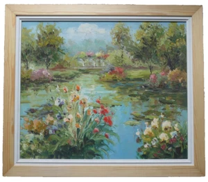 Contemporary Impressionist Oil On Canvas. Colourful River Scene. Unsigned - Picture 1 of 2