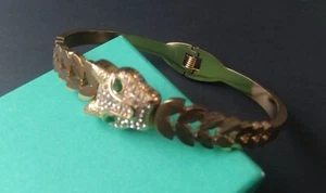 Rhinestone Cat Clamper Bracelet - Picture 1 of 4
