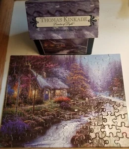 Rompecabezas Thomas Kinkade 100 piezas MINIATURA Crepúsculo Cabaña COMPLETO - Imagen 1 de 4