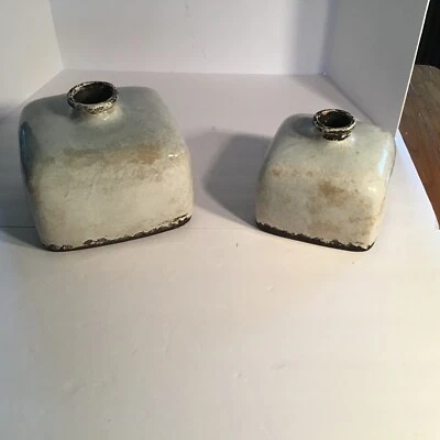 Sullivans Ceramic Vase Set of 2 Rustic White Farmhouse Decor 7" & 8.5" Centerpie - Image 1 of 4