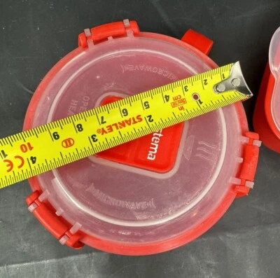 Sistema Microondas Contenedores de Plástico Cajas X3 Caja de Sopa Lonchera Caja de Sopa ROJA 2 Foto 1 de 4