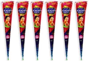 WHOLESALE PRICE, KAJAL DEEP DARK BROWN Henna BRIDAL Cones + designs 100% FRESH - Picture 1 of 3