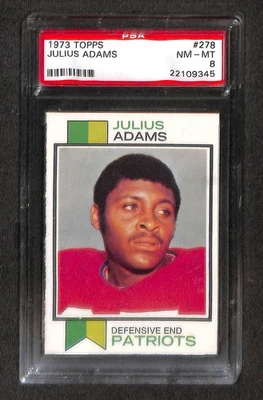 1973 TOPPS #278 JULIUS ADAMS PSA 8 NM-MT 22109345  - Image 1 of 3