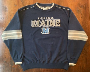Vintage 90s University of Maine Crew Neck Sweatshirt Lee Navy Blue Men’s XL - Picture 1 of 8