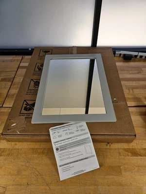 Glacier Bay Lancaster 20" x 27" Rectangular Wood Framed Mirror Pearl Gray - Image 1 of 4