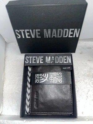Steve Madden Men’s Passcase Wallet 100% Genuine Leather RFID Protection NIB - Image 1 of 4